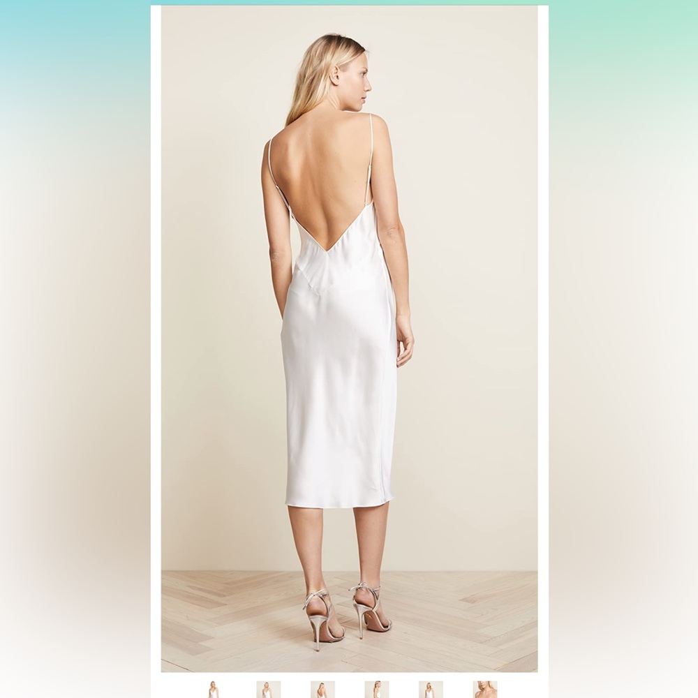 NWT Shopbop Olivia Von Halle ISSA Silk slip lingerie dress open back midi Sz 2